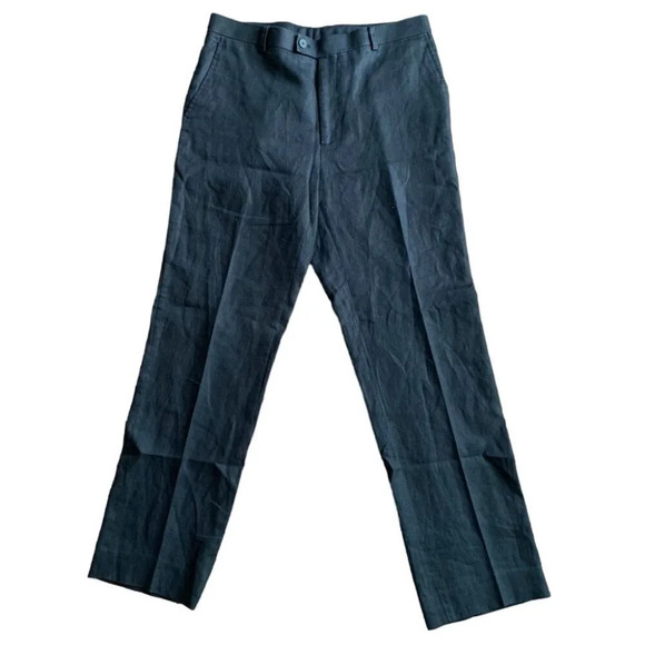 koan Pants - Koan Black 100% Linen High Rise Work Pants Size 50 or 31" waist